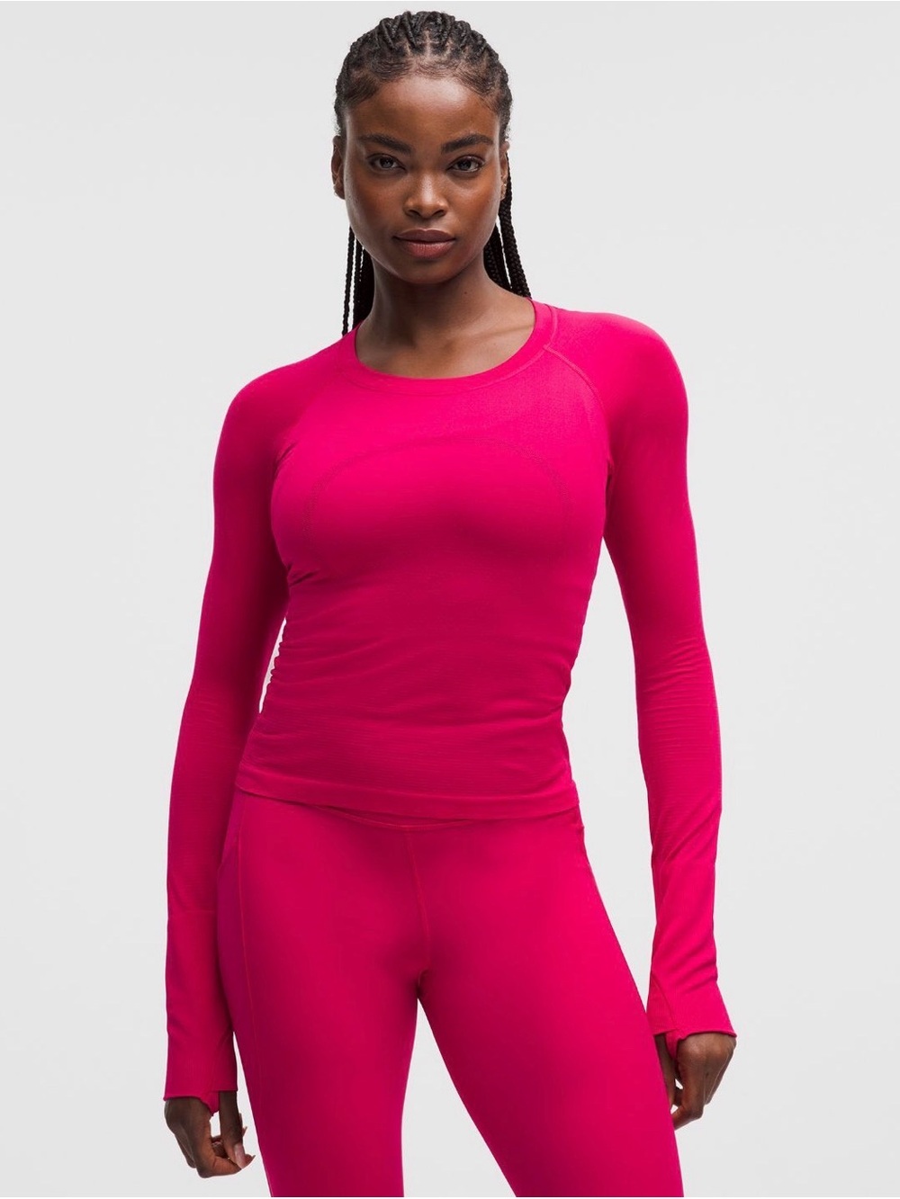 Lululemon Swiftly Long Sleeve Waist Length in Mulberry Spark NWT Sz 8